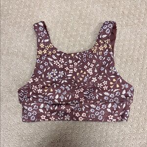 Rylee + Cru Floral Kids Athletic Sports Bra